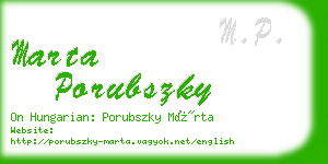 marta porubszky business card